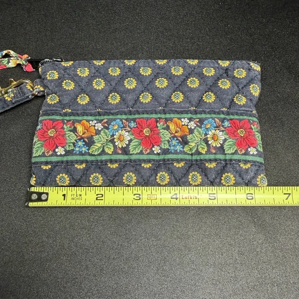Vera Bradley Zip Wallet Wristlet Clutch Provencal Black Floral Quilted Retired